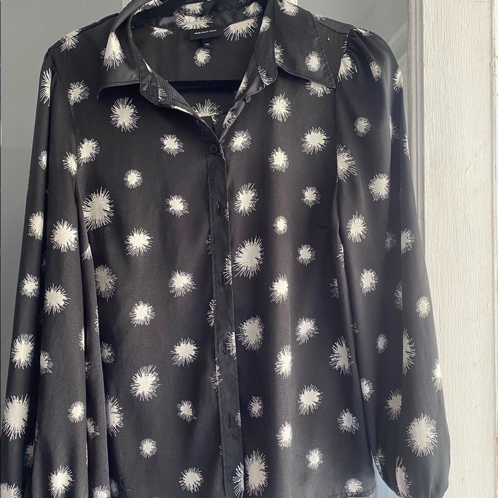 Black and white blouse